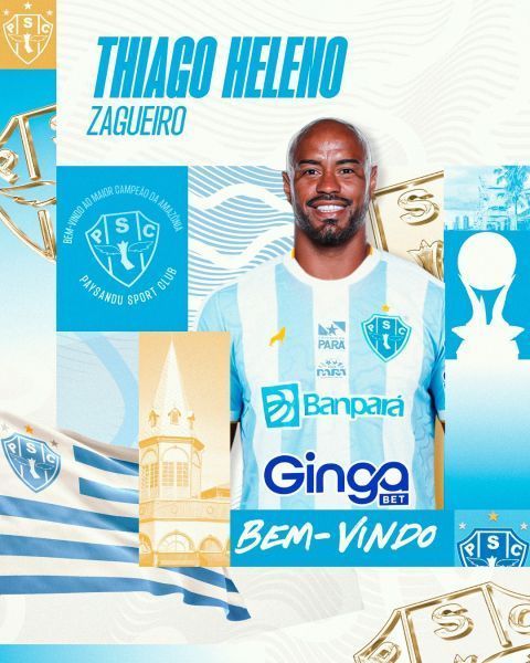 Paysandu anuncia a contratação do zagueiro Thiago Heleno, ex-Athletico-PR