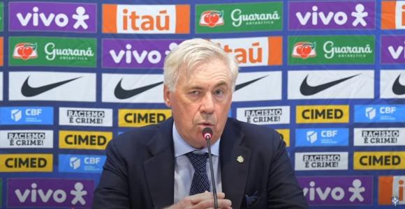 Carlo Ancelotti, técnico da Seleção Brasileira, em entrevista coletiva