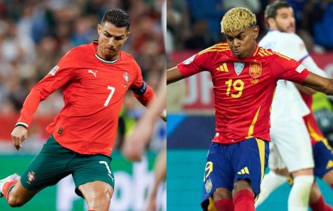 Cristiano Ronaldo e Lamine Yamal, astros de Portugal e Espanha, se enfrentarão neste domingo (8)
