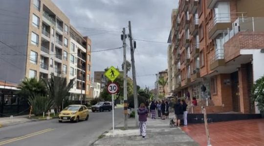 Centro de Bogotá durante terremoto