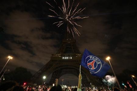 Torre Eiffel durante comemoração do título da Champions League do PSG