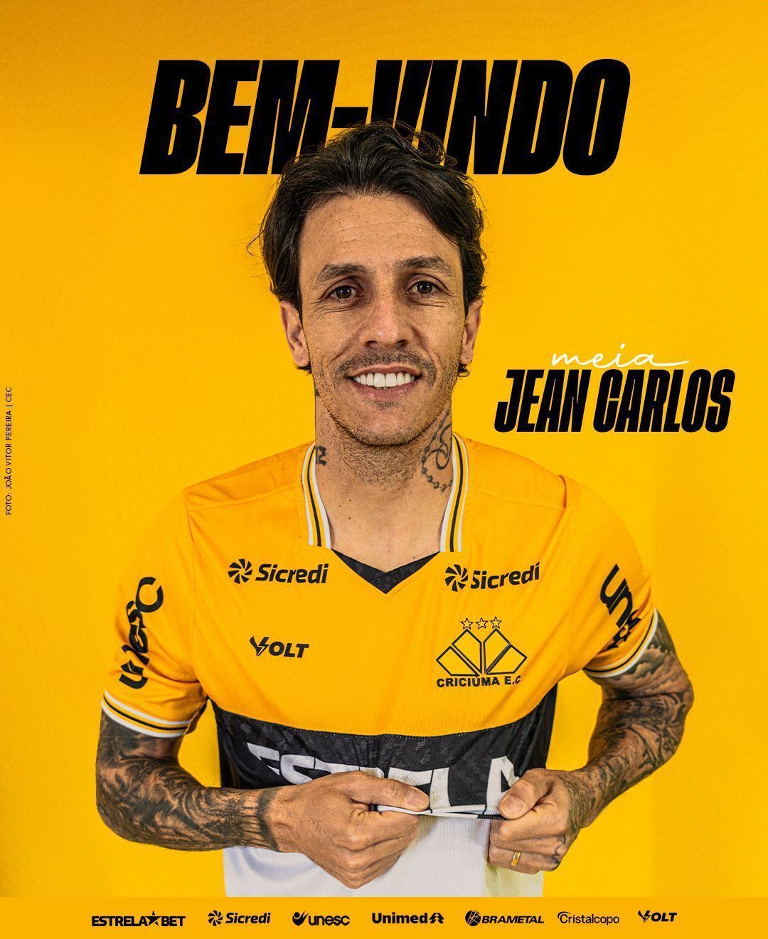 Criciúma anuncia meio-campista Jean Carlos, ex-Juventude