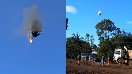 Balão que levava 22 pessoas caiu em Praia Grande, Santa Catarina