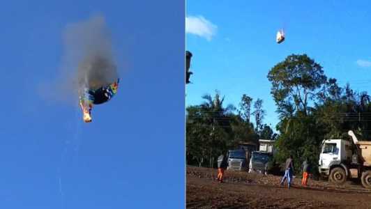 Balão que levava 22 pessoas caiu em Praia Grande, Santa Catarina