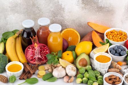 Sucos, vitaminas e frutas