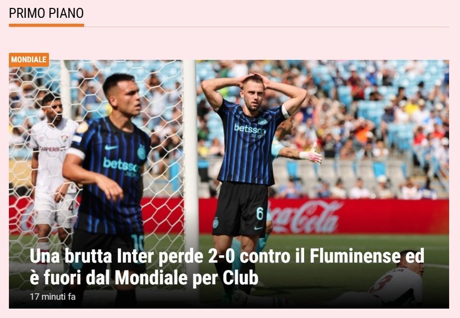Decepção! Imprensa da Itália reage à queda da Inter de Milão diante do Fluminense