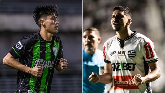 Jogadores de América e Athletic em jogos do Campeonato Brasileiro