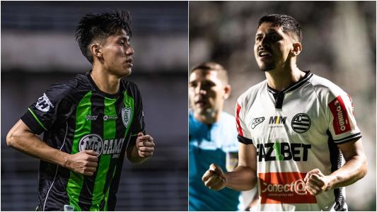 Jogadores de América e Athletic em jogos do Campeonato Brasileiro