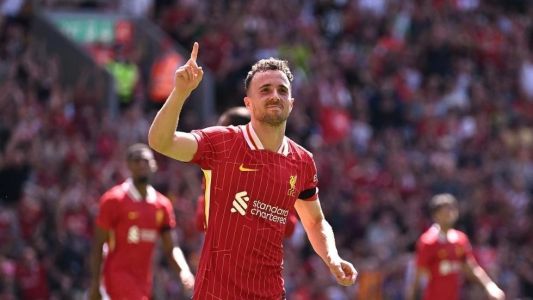 Diogo Jota, em jogo do Liverpool