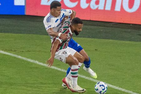 Kauã Prates durante a vitória do Cruzeiro sobre o Fluminense