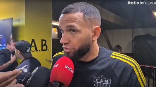 Goleiro Everson, do Atlético, após vitória sobre o Atlético Bucaramanga