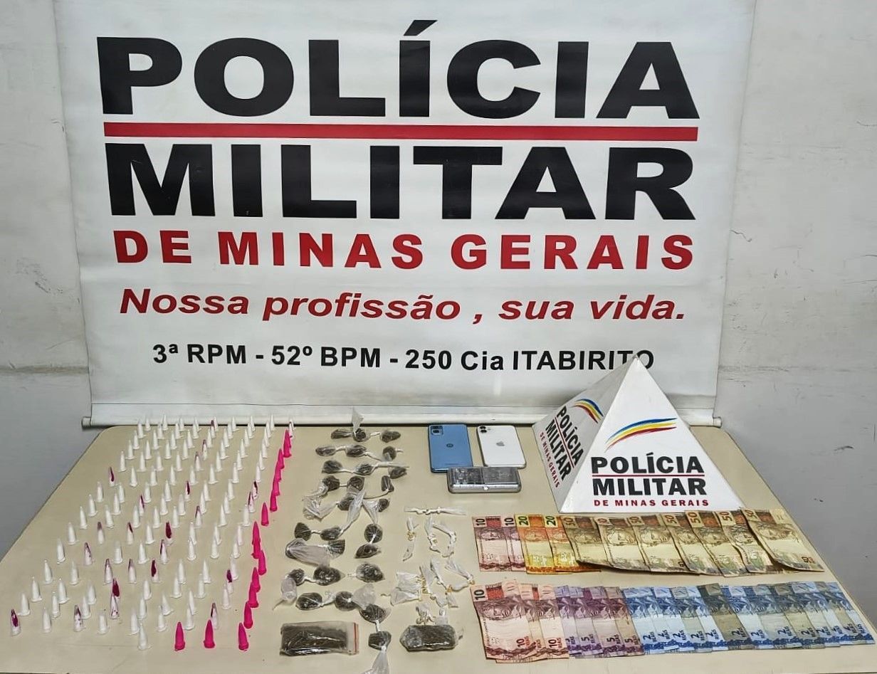 Polícia Militar prende suspeitos por tráfico de drogas em Itabirito
