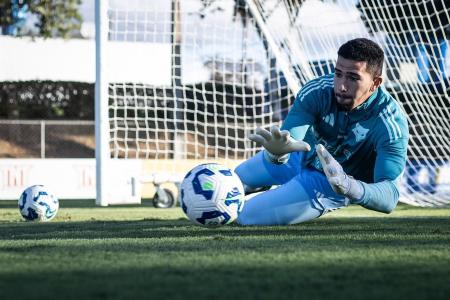Léo Aragão durante treinamento do Cruzeiro