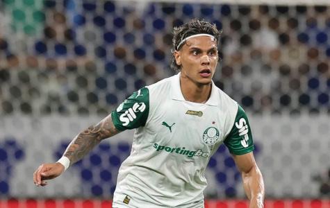 Richard Ríos durante a derrota do Palmeiras para o Cruzeiro no Mineirão