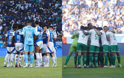 Jogadores de Cruzeiro e Juventude antes de partida no Mineirão