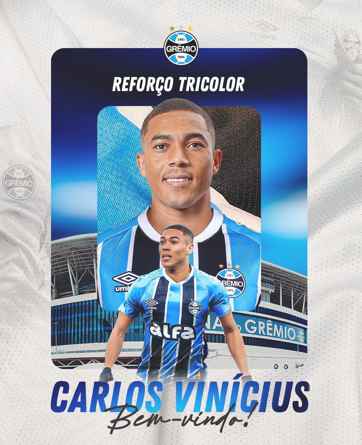 Grêmio anuncia atacante Carlos Vinícius como novo reforço; veja vídeo
