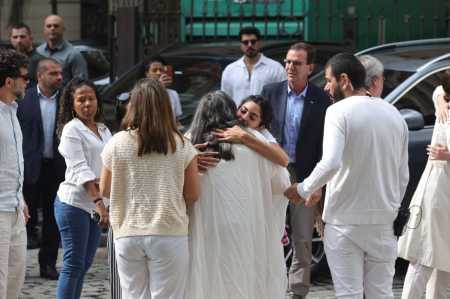 Gilberto Gil e família no velório de Preta Gil