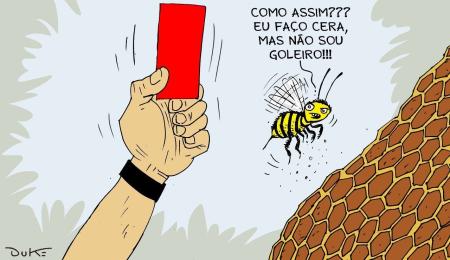 Charge do Duke sobre a expulsão de Léo Jardim, do Vasco