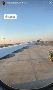 Desembarque de Rômulo, do Atlético, em Lisboa, Portugal
