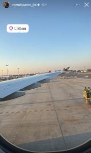 Desembarque de Rômulo, do Atlético, em Lisboa, Portugal
