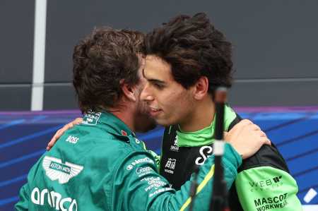Fernando Alonso (esq), da Aston Martin, e Gabriel Bortoleto (dir), da Sauber