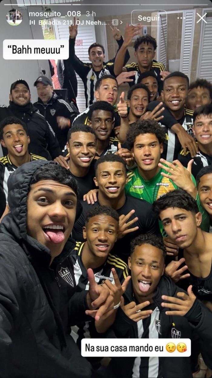 Foto postada por Walyson Mosquito após virada do Atlético sobre o Inter Foto postada por Walyson Mosquito após virada do Atlético sobre o Inter