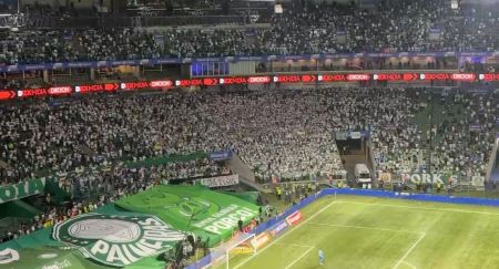 Torcida do Palmeiras durante o jogo contra o Corinthians