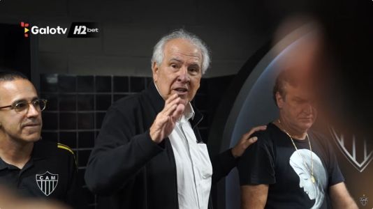 Rubens Menin no vestiário do Atlético após classificação dramática contra o Flamengo