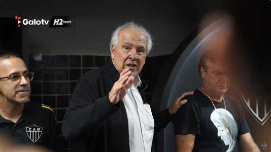 Rubens Menin no vestiário do Atlético após classificação dramática contra o Flamengo