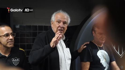 Rubens Menin no vestiário do Atlético após classificação dramática contra o Flamengo