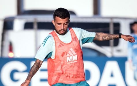 Matheus Henrique em treino pelo Cruzeiro