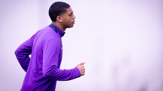 Kauê Furquim durante treino do Corinthians