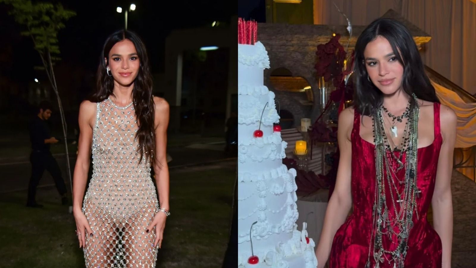 Bruna Marquezine usa três looks ousados em festa de aniversário