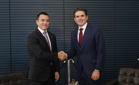 Presidente do Equador, Daniel Noboa, e o presidente da Câmara, Hugo Motta