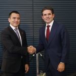 Hugo Motta recebe presidente do Equador e defende cooperação contra crime organizado
