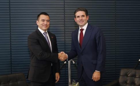 Presidente do Equador, Daniel Noboa, e o presidente da Câmara, Hugo Motta