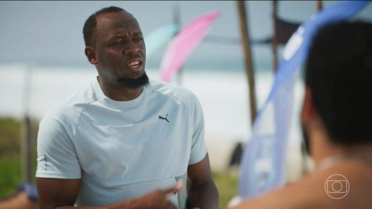 Usain Bolt durante aparição na novela Vale Tudo, da TV Globo, nesta quinta-feira (21)