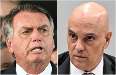 O ex-presidente Jair Bolsonaro (PL) e o ministro do Supremo Tribunal Federal Alexandre de Moraes