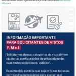 EUA passam a exigir perfis públicos em redes sociais para vistos de estudo e intercâmbio