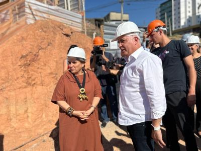 Ministra das Mulheres, Márcia Lopes, esteve em Belo Horizonte nesta quarta-feira para visitar as obras da Casa da Mulher Brasileira