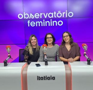Atuais apresentadoras do Observatório Feminino : Amanda Antunes, Fernanda Rodrigues e Aline Neves