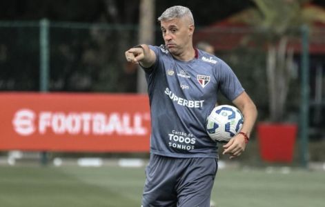 Hernán Crespo em treino do São Paulo