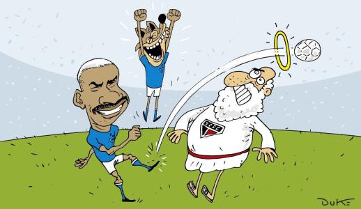 Charge do Duke | A vitória do Cruzeiro sobre o São Paulo no Brasileirão