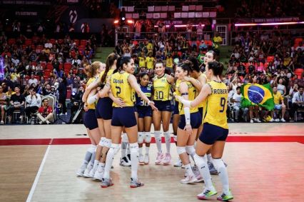 Seleção Brasileira Feminina durante Mundial de Vôlei