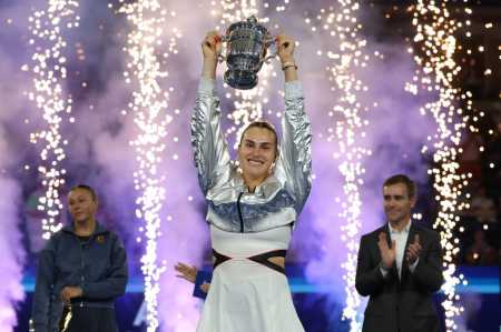 Aryna Sabalenka celebra título no US Open, em Nova York