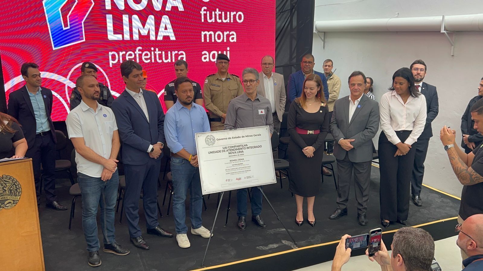 Com as presenças de Romeu Zema e João Marcelo, Nova Lima inaugura sede da UAI
