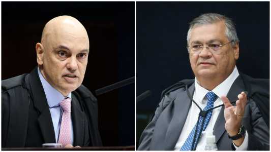 Ministros do Supremo Tribunal Federal Alexandre de Moraes e Flávio Dino