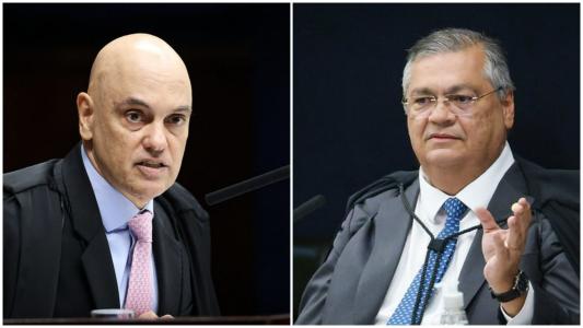 Ministros do Supremo Tribunal Federal Alexandre de Moraes e Flávio Dino
