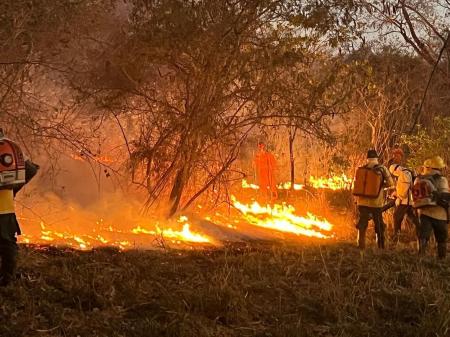 Incêndio no Parque Estadual da Lapa Grande em Montes Claros