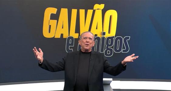 Galvão Bueno durante programa Galvão e Amigos, na TV Bandeirantes